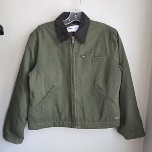 TNA Olive Dale Utility Chore Barn Jacket Lined Boxy Cropped XS NWT